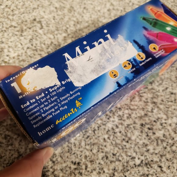 NIB 100 Multi-Color Christmas Lights Indoor/Outdoor Flashing Bulb ~ 5 AVAILABLE - Picture 5 of 8
